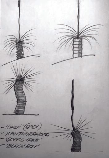 Artist sketch by Blak Douglas of Gadigal sculpture in Sydney's Inner West. 