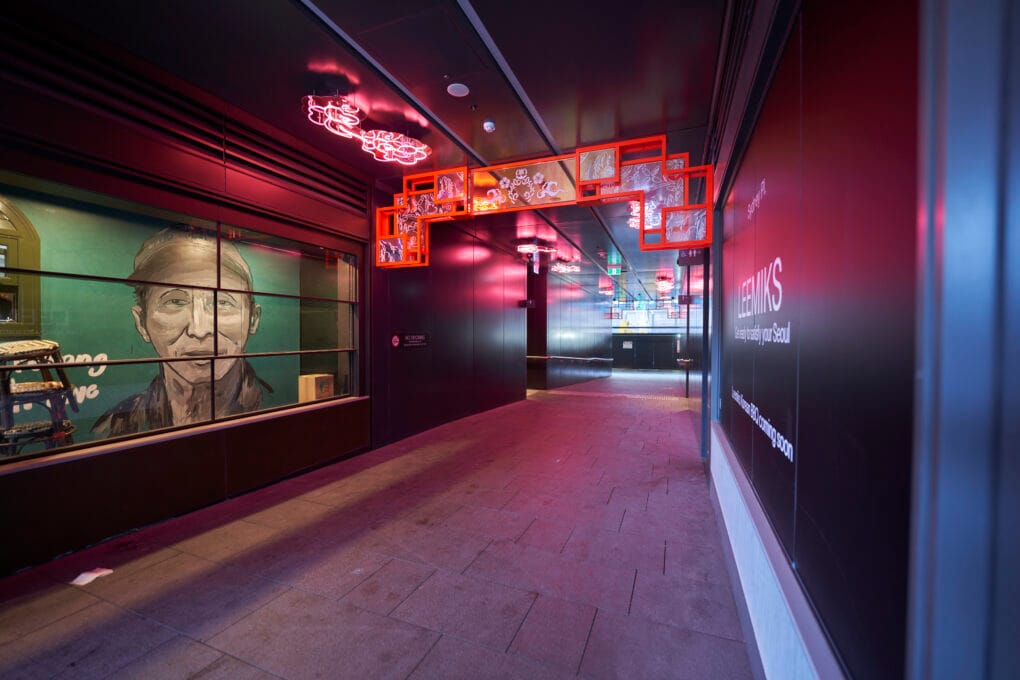 Hidden Realms by Louise Zhang in collaboration with Dennis Golding at Sydney Place. Design development, fabrication management and installation by Tilt Industrial Design.