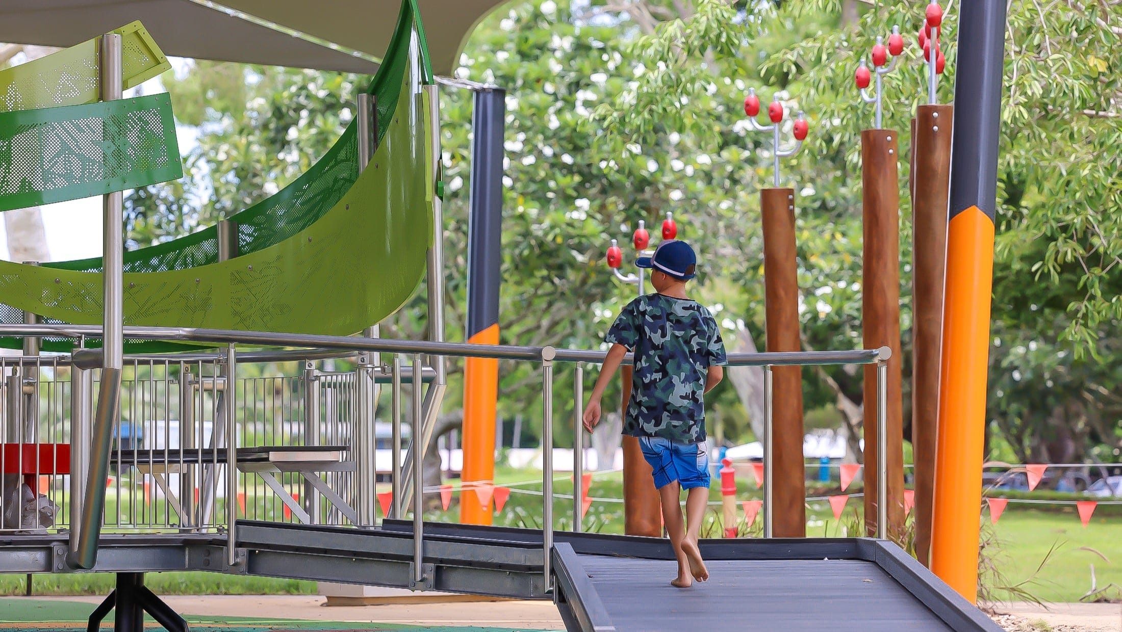 Darwin Playground. Inclusive Playground. Nature themed playground.