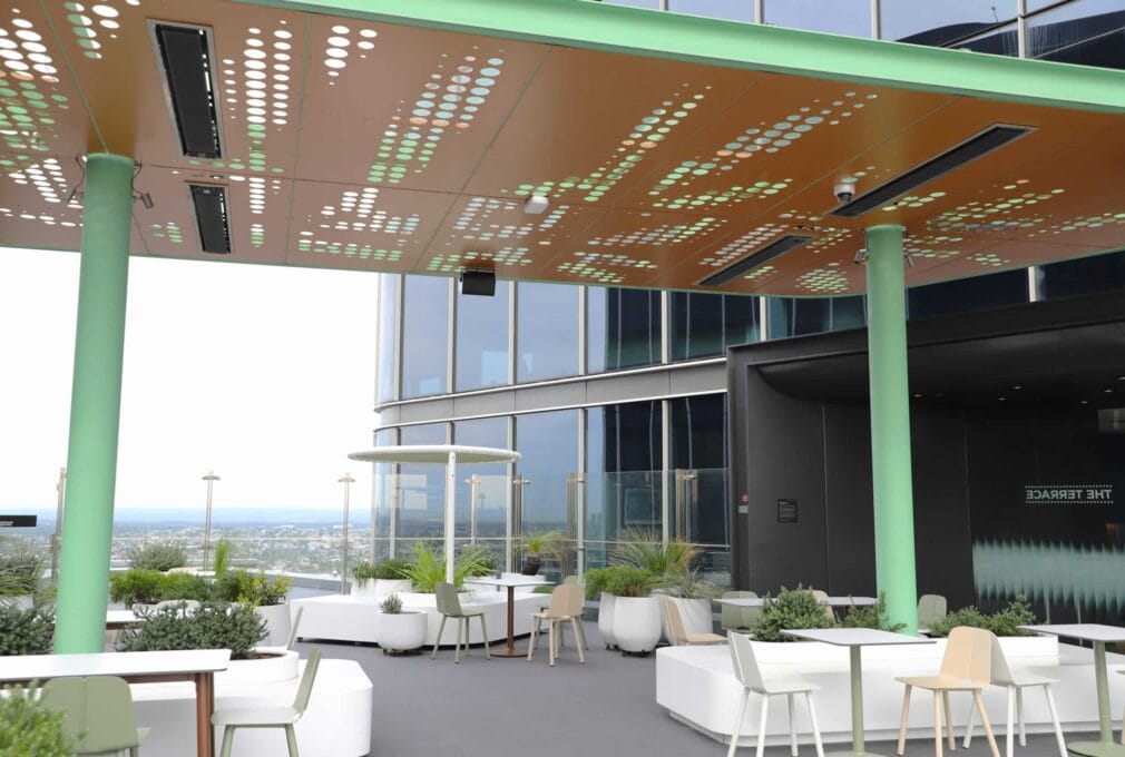 Shade structures by Tilt Industrial Design at Westpac at 6&8 Parramatta Square