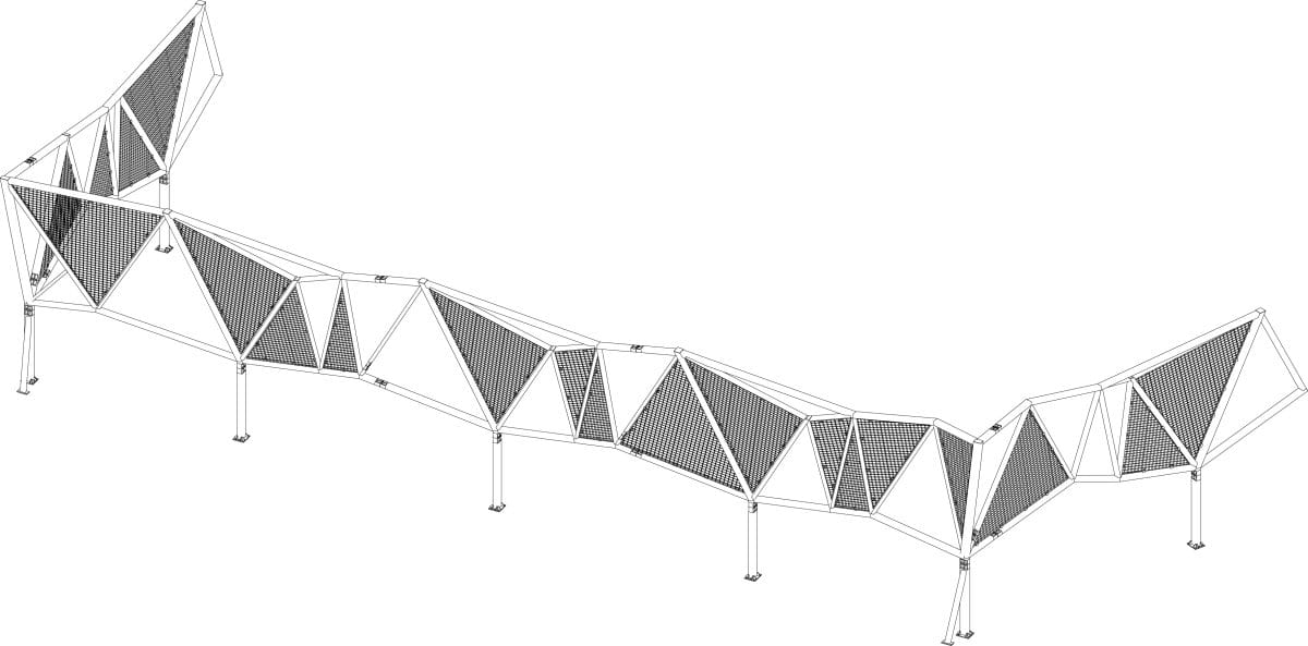 Drawing of facade detail at Aspect Industrial Estate