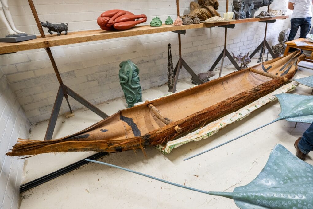 Uncle Steven Russell's traditional Nawi for the artwork at the Sydney Fish Market