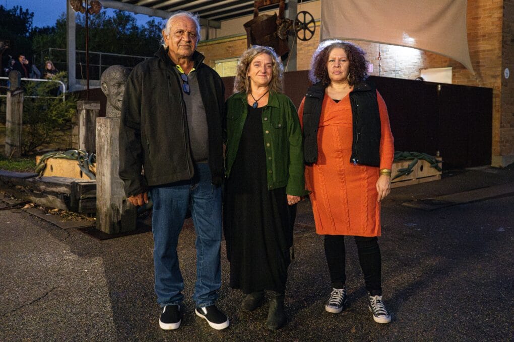 The Saltwater People Stories artists - Uncle Steven Russell, Leanne Tobin and Nadeena Dixon