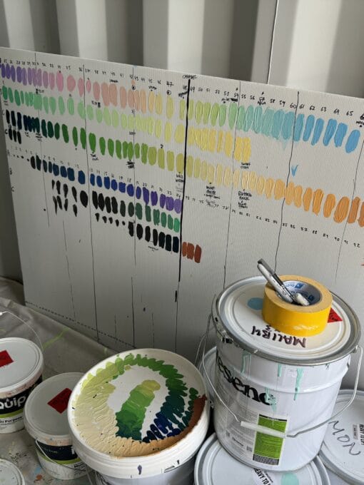 Paint samples for Chromatic Oscillation in Laverton, Victoria