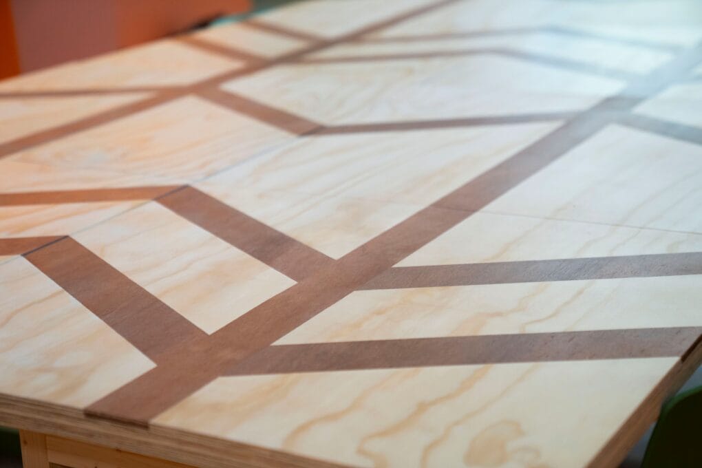 Trestle table from Alison Page's Creative Shape Shifter exhibition