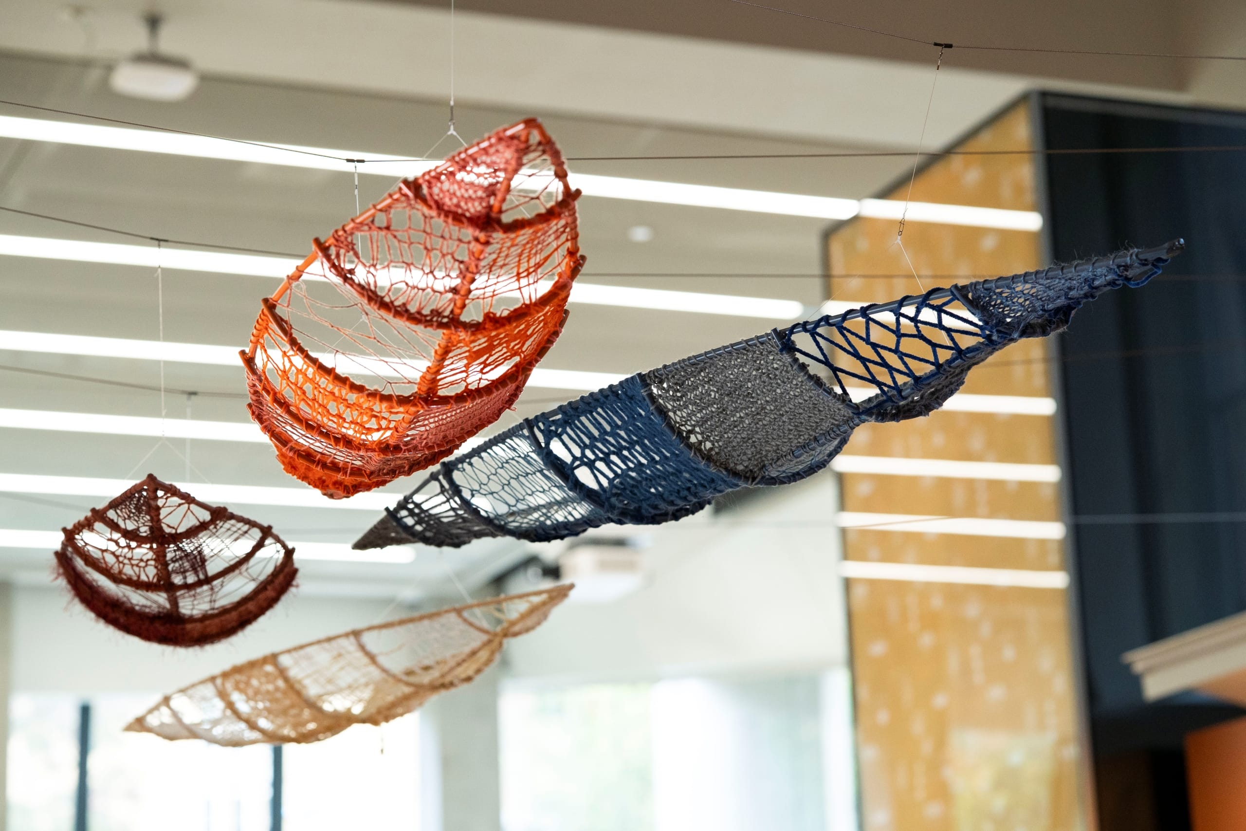 Woven canoes from Creative Shape Shifter exhibition, Alison Page