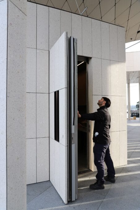 Large scale door at Pier Pavilion by Tilt Industrial Design
